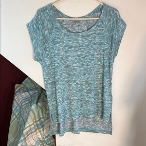 Liverpool Los Angeles‎ Women's Teal Blue Heathered Top S